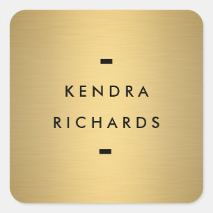 Sticker Carré Logo Gold Name