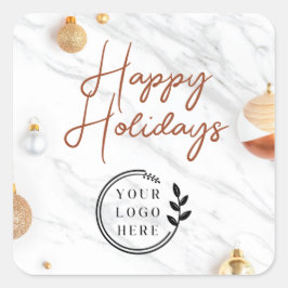 Sticker Carré Logo Joyeuses Fêtes Noël Entreprise moderne