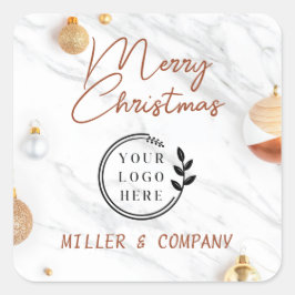 Sticker Carré Logo Joyeux Noël Fêtes Moderne Entreprise