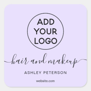 Sticker Carré Logo lavande simple pastel pourpre maquillage chev