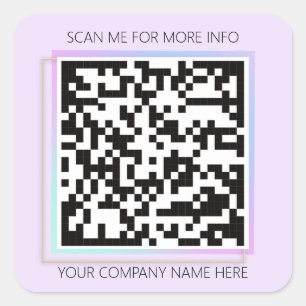 Sticker Carré Logo personnalisé QR Code me scanner pour violet