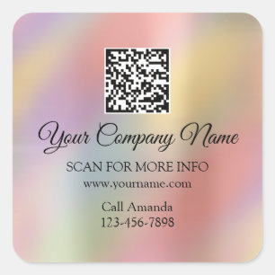 Sticker Carré Logo personnalisé QR Code promo Holographique mod