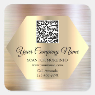 Sticker Carré Logo personnalisé QR Code promotionnel Scan It WWW