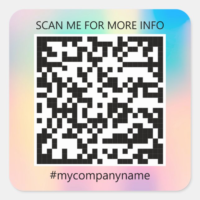 Sticker Carré Logo personnalisé QR Code Scan Me Nom Rose (Devant)