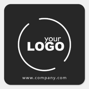 Sticker Carré Logo professionnel moderne pour entreprise Noir & 