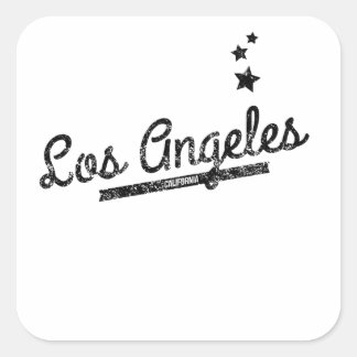 Sticker Carré Logo Retro Los Angeles en détresse