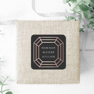 Sticker Carré Logo rose Gold Gemstone
