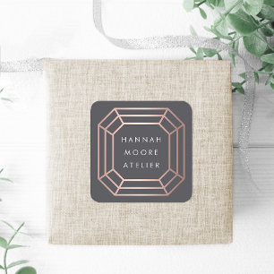 Sticker Carré Logo rose Gold Gemstone