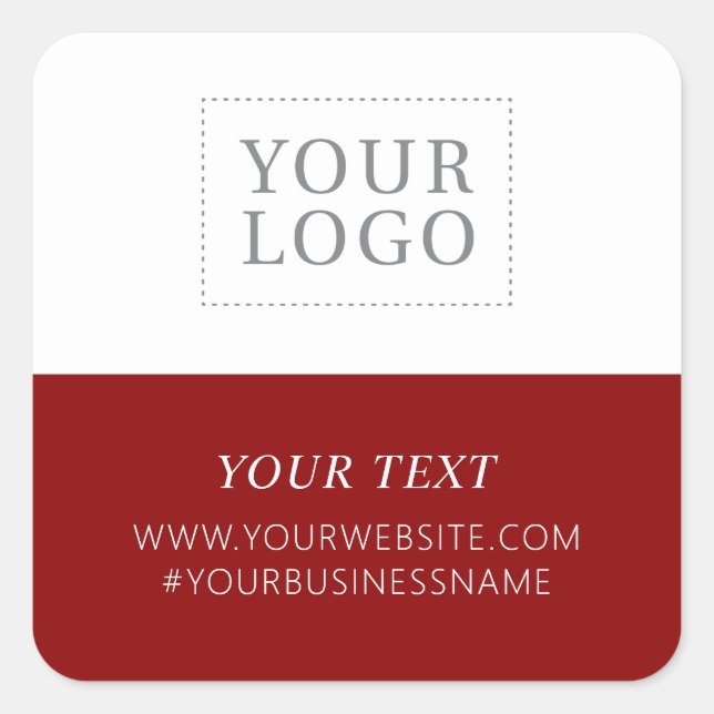 Sticker Carré Logo Rouge - Forfait personnalisé Merci d'affaires (Devant)