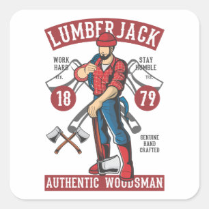 Sticker Carré Logo vintage Lumberjack