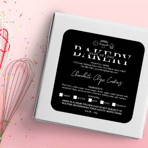 Sticker Carré Loi de chalet minimaliste noir et blanc licence al