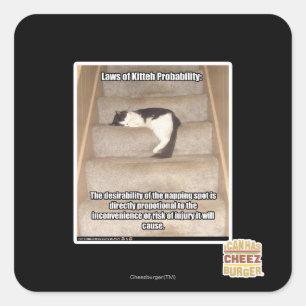 Sticker Carré Lois de la probabilité de Kitteh
