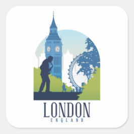 Sticker Carré London England Skyline