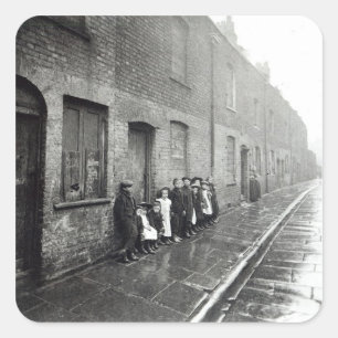 Sticker Carré London Slums, vers 1900