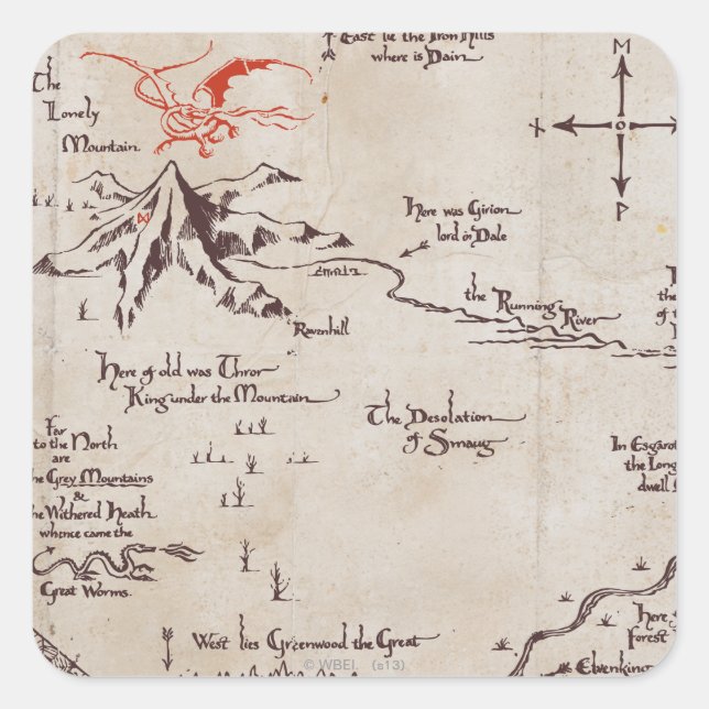 Sticker Carré Lonely Mountain (Devant)