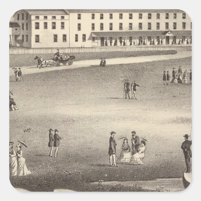 Sticker Carré Long Beach House, Long Beach, NJ (Devant)