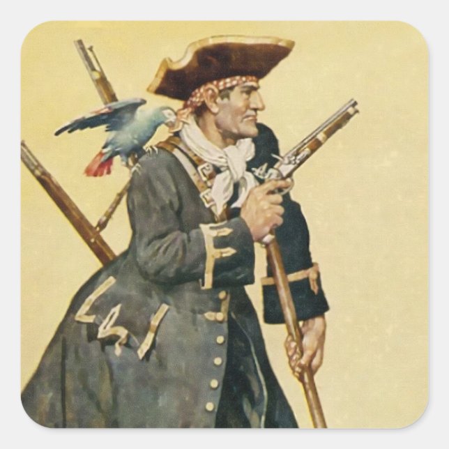 Sticker Carré "Long John Silver" de "Treasure Island" (Devant)