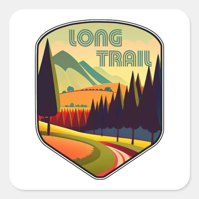 Sticker Carré Long Trail Vermont Colonnes (Devant)