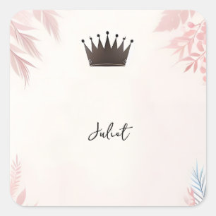Sticker Carré Long Tulle Régale Féerique Rose Blush pour Mariage