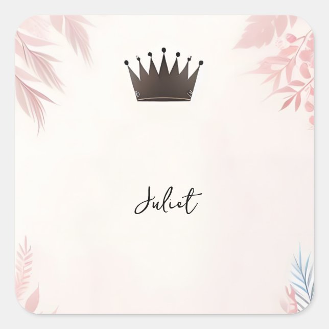 Sticker Carré Long Tulle Régale Féerique Rose Foncé Mariage (Devant)