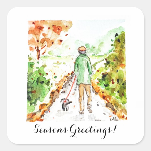 Sticker Carré Long Walk Home (Devant)