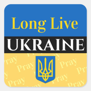 Sticker Carré Longue Vie UKRAINE, Priez, Vos Messages Carré