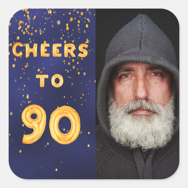 Sticker Carré L'or bleu 90e anniversaire applaudit 90 hommes (Devant)