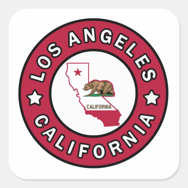 Sticker Carré Los Angeles Californie (Devant)