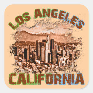 Sticker Carré Los Angeles, la Californie