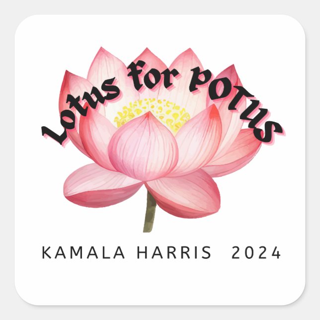 Sticker Carré Lotus Pour L'Élection De POTUS Harris (Devant)