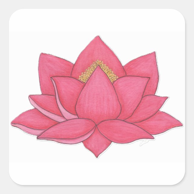 Sticker Carré Lotus rose (Devant)