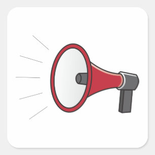 Sticker Carré Loud Megaphone