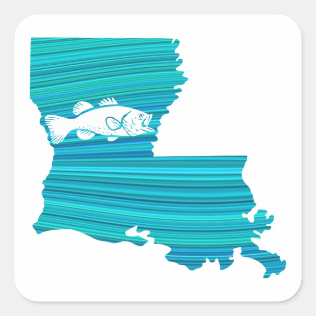 Sticker Carré Louisiana Wave Fishing (Devant)