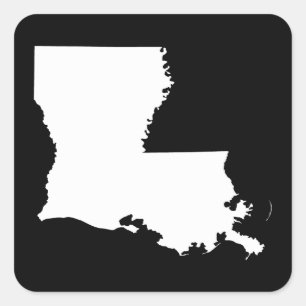 Sticker Carré Louisiane en blanc et noir