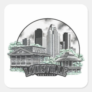 Sticker Carré Louisville City Kentucky USA