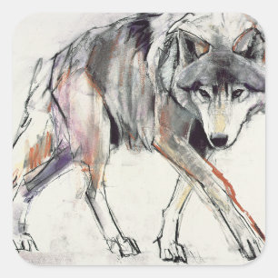 Sticker Carré Loup