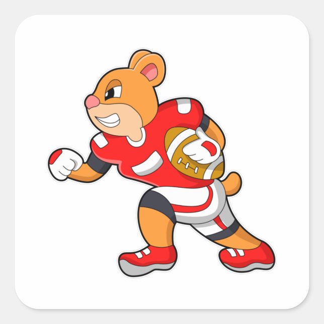 Sticker Carré L'ours dans les sports de football (Devant)