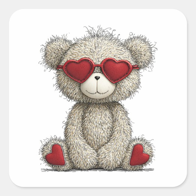 Sticker Carré Love Bear (Devant)