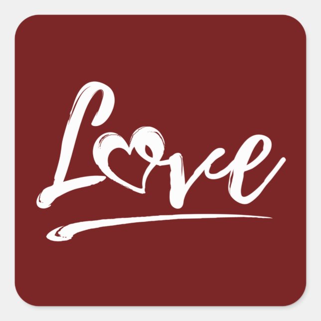 STICKER CARRÉ LOVE COUPLE RELATION MARIAGE CADEAU (Devant)