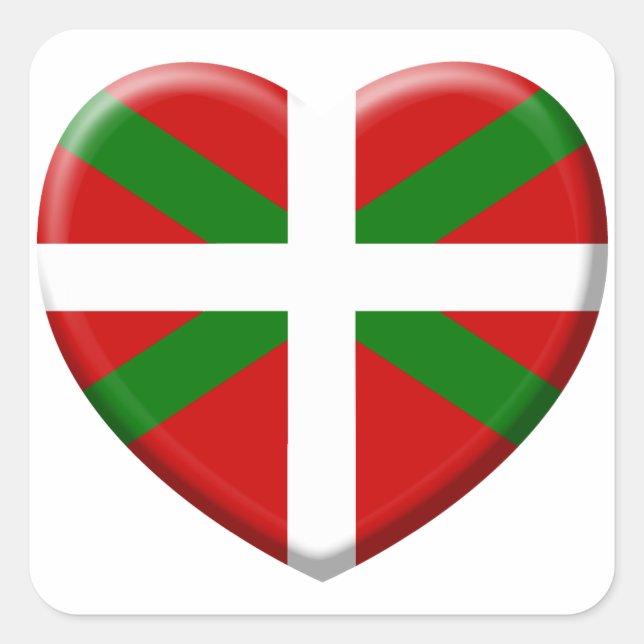 Sticker Carré love drapeau pays Basque (Devant)