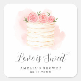 Sticker Carré Love Is Sweet Fête de Mariage