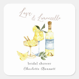 Sticker Carré Love Limoncello Cocktail Fête des mariées