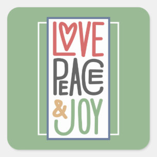 Sticker Carré Love Peace & Joy
