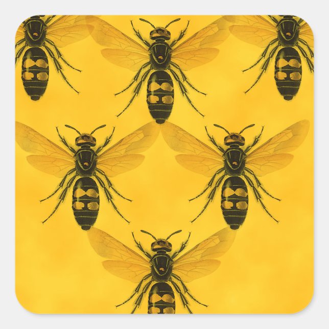 Sticker Carré Love the Bug : Yellow Jacket Squadron (Devant)