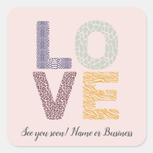 Sticker Carré LOVE Valentine Thème Personnalisable Lettres Photo