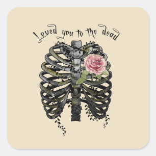 Sticker Carré Loved You to Dead - Cage de côtes gothiques
