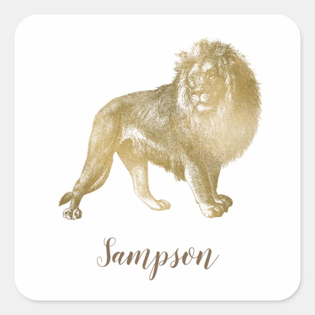 Sticker Carré Lovely Lion (Devant)