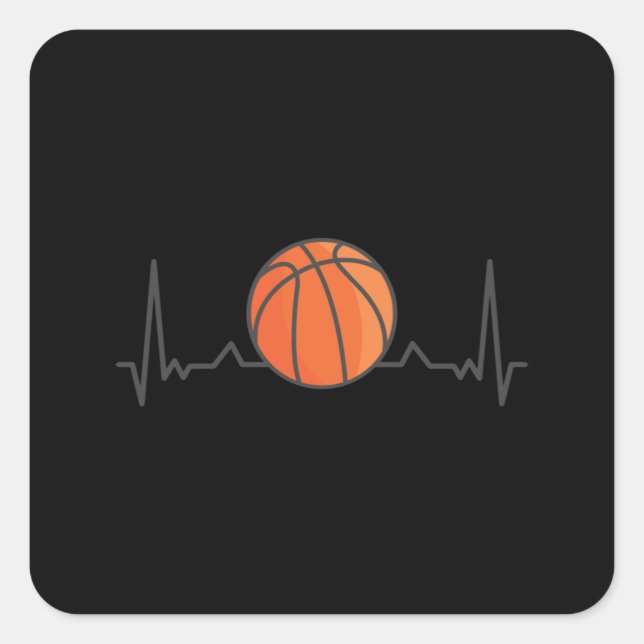 Sticker Carré Lover Heartbeat de basket (Devant)