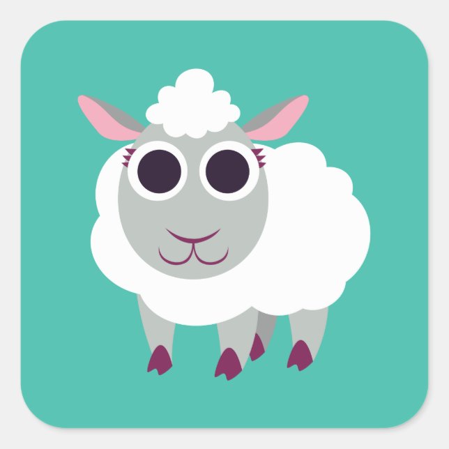 Sticker Carré Lulu le mouton (Devant)