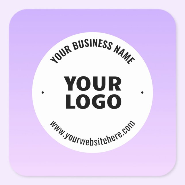 Sticker Carré Lumière subtile violet Ombre et logo de votre entr (Créateur téléchargé)